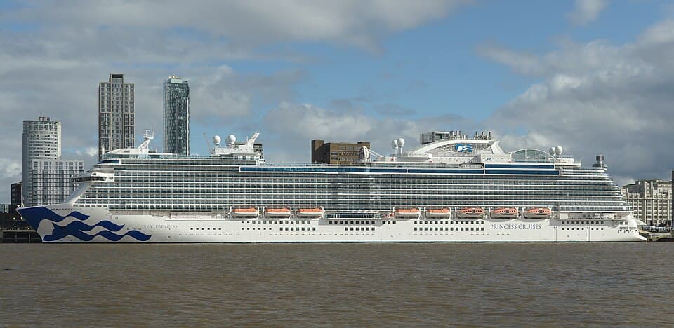 Sky Princess cruise ship at Liverpool