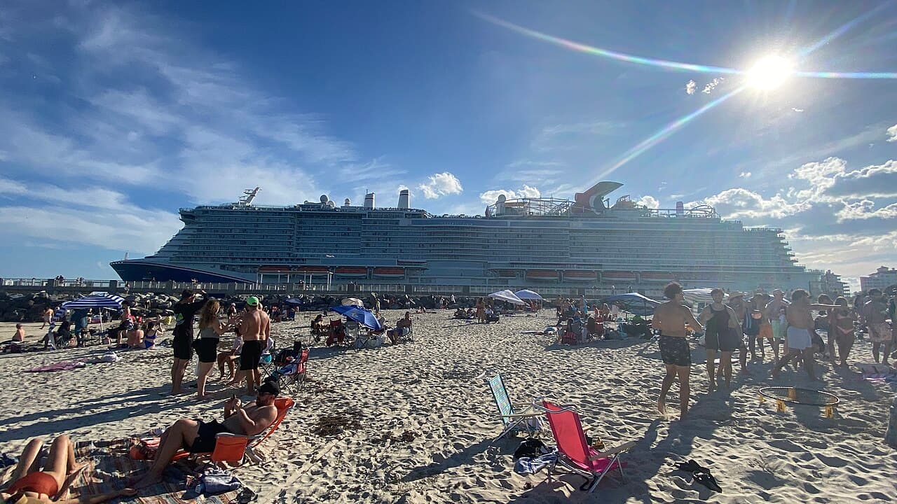 Carnival Celebration ship departing Miami
