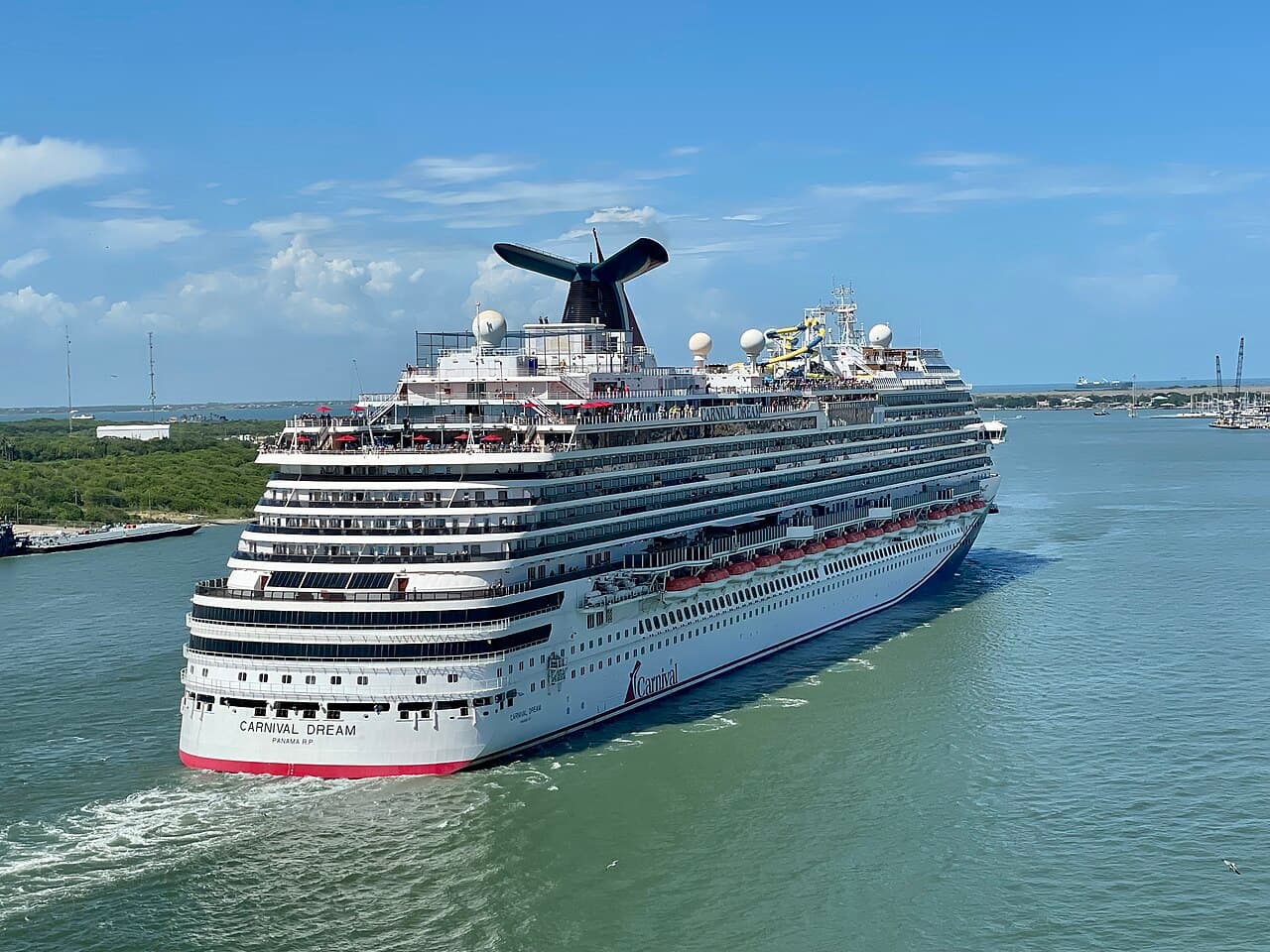Carnival Dream cruise ship departing Galveston, Texas