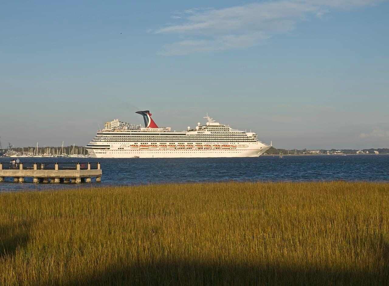 Carnival Sunshine cruise ship in Charleston Harbor