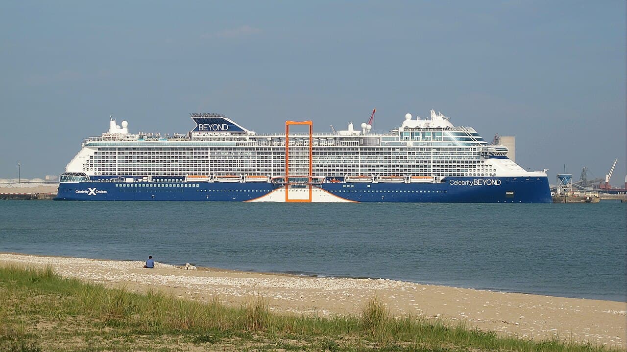 Celebrity Beyond cruise ship docked at La Rochelle
