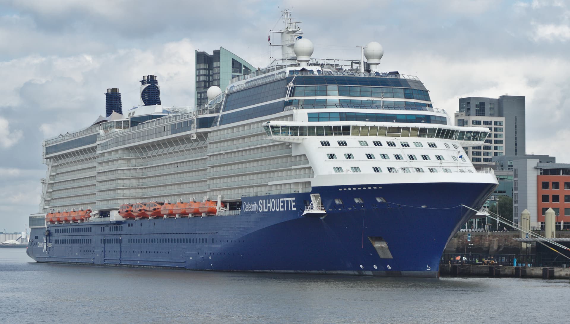 Celebrity Silhouette at Liverpool cruise terminal