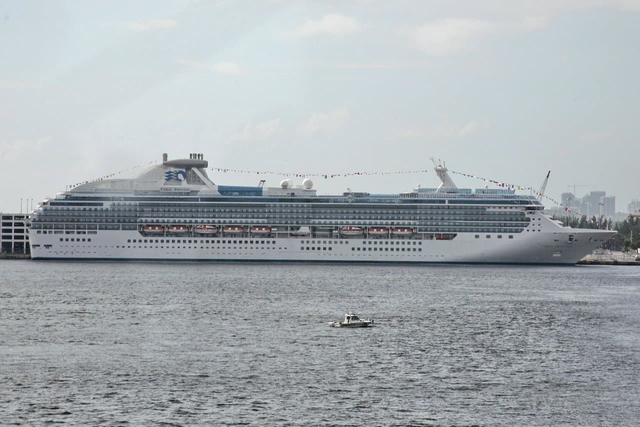 Coral Princess cruise ship near Fort Lauderdale, Florida