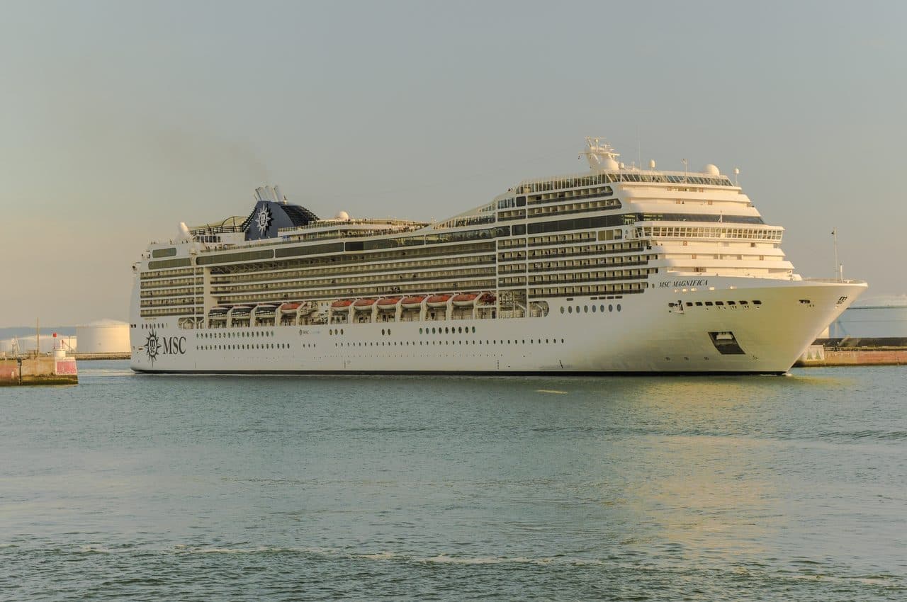 MSC Magnifica cruise ship docked at Le Havre, France
