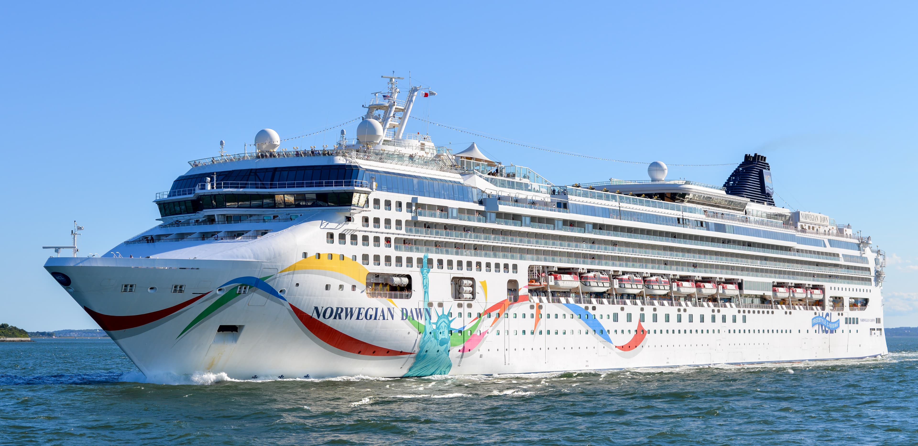 Norwegian Dawn departing Boston Harbor