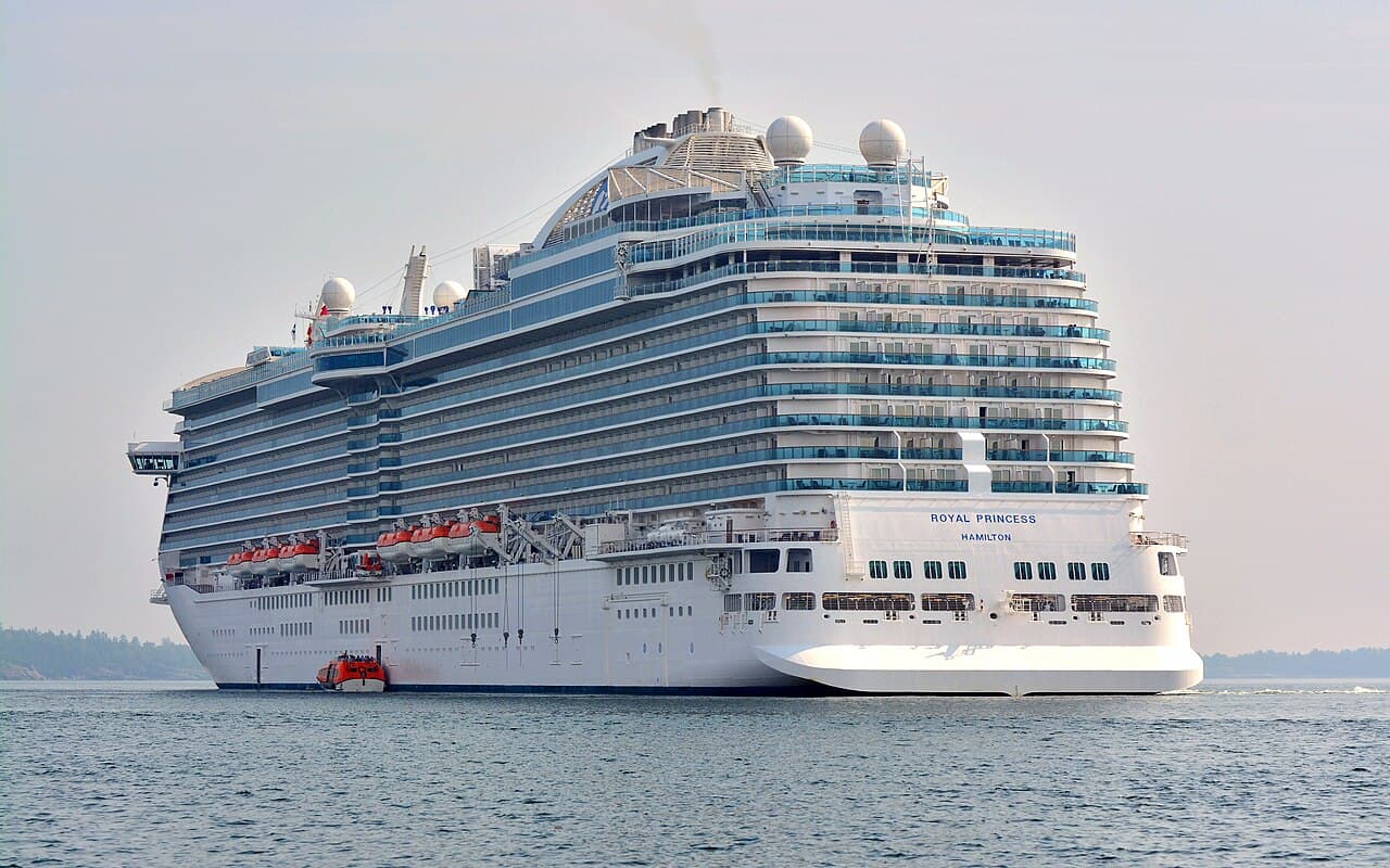 Royal Princess cruise ship at sea near Nynäshamn, Sweden