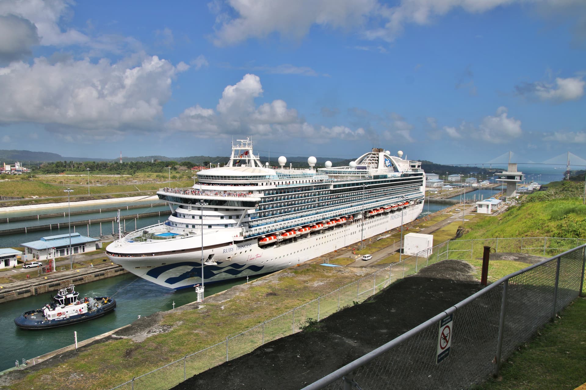 Ruby Princess transiting the Panama Canal