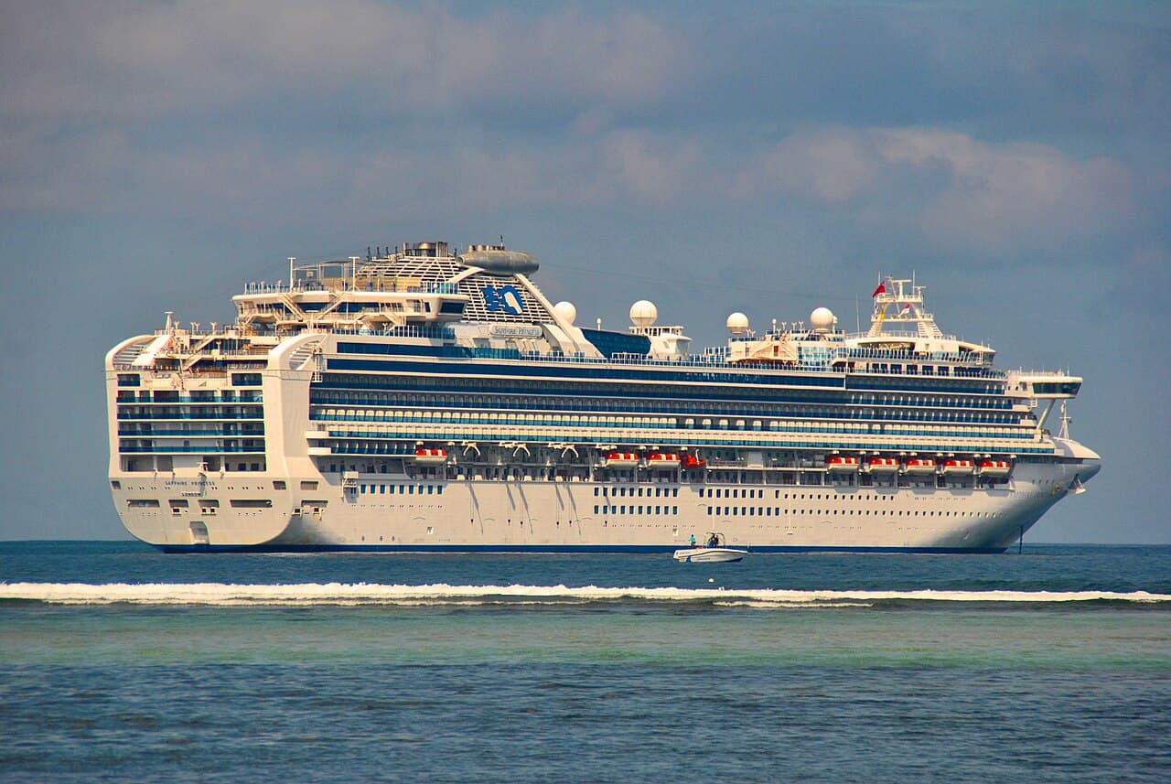 Sapphire Princess cruise ship at Tanjung Benoa, Bali, Indonesia