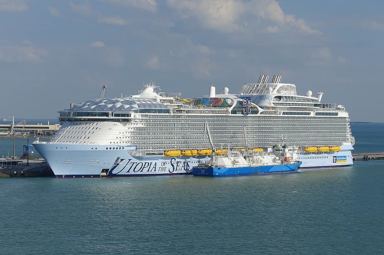 Utopia of the Seas cruise ship docked at La Rochelle
