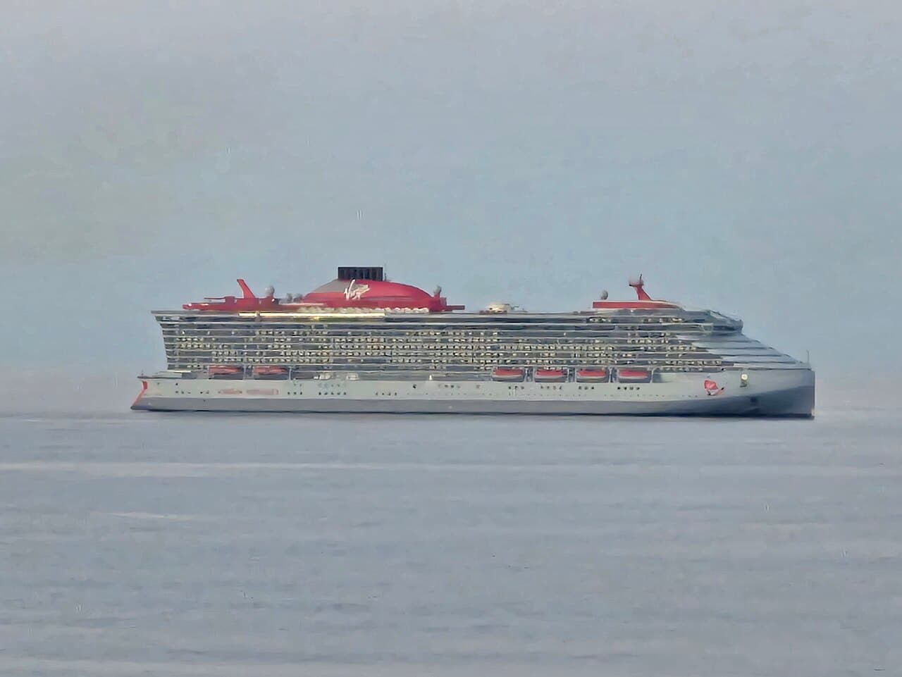 Virgin Voyages' Brilliant Lady, the fleet's newest adults-only ship, in port
