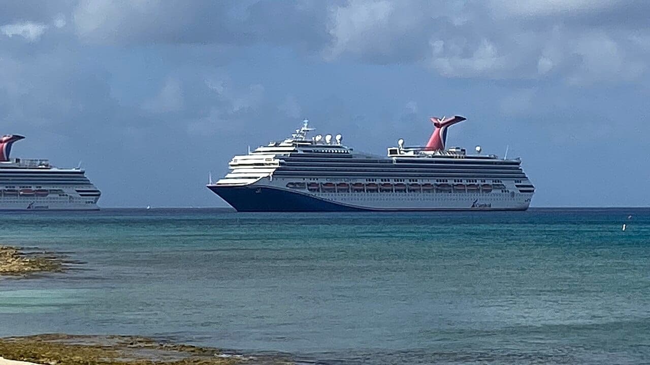 Carnival Liberty arriving in Grand Cayman