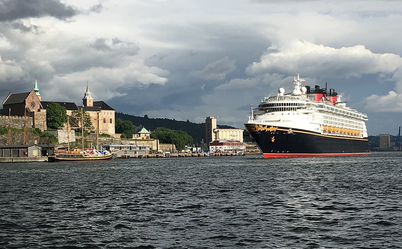 Disney Magic, Disney Cruise Line's original ship, at sea in her classic Magic-Class livery