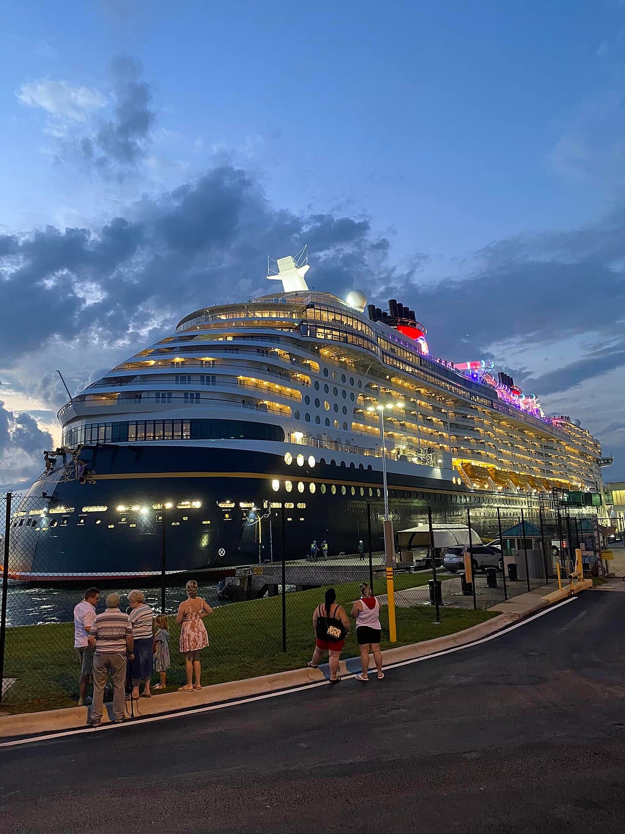 Disney Wish, lead ship of Disney Cruise Line's Wish Class, arriving at Port Canaveral