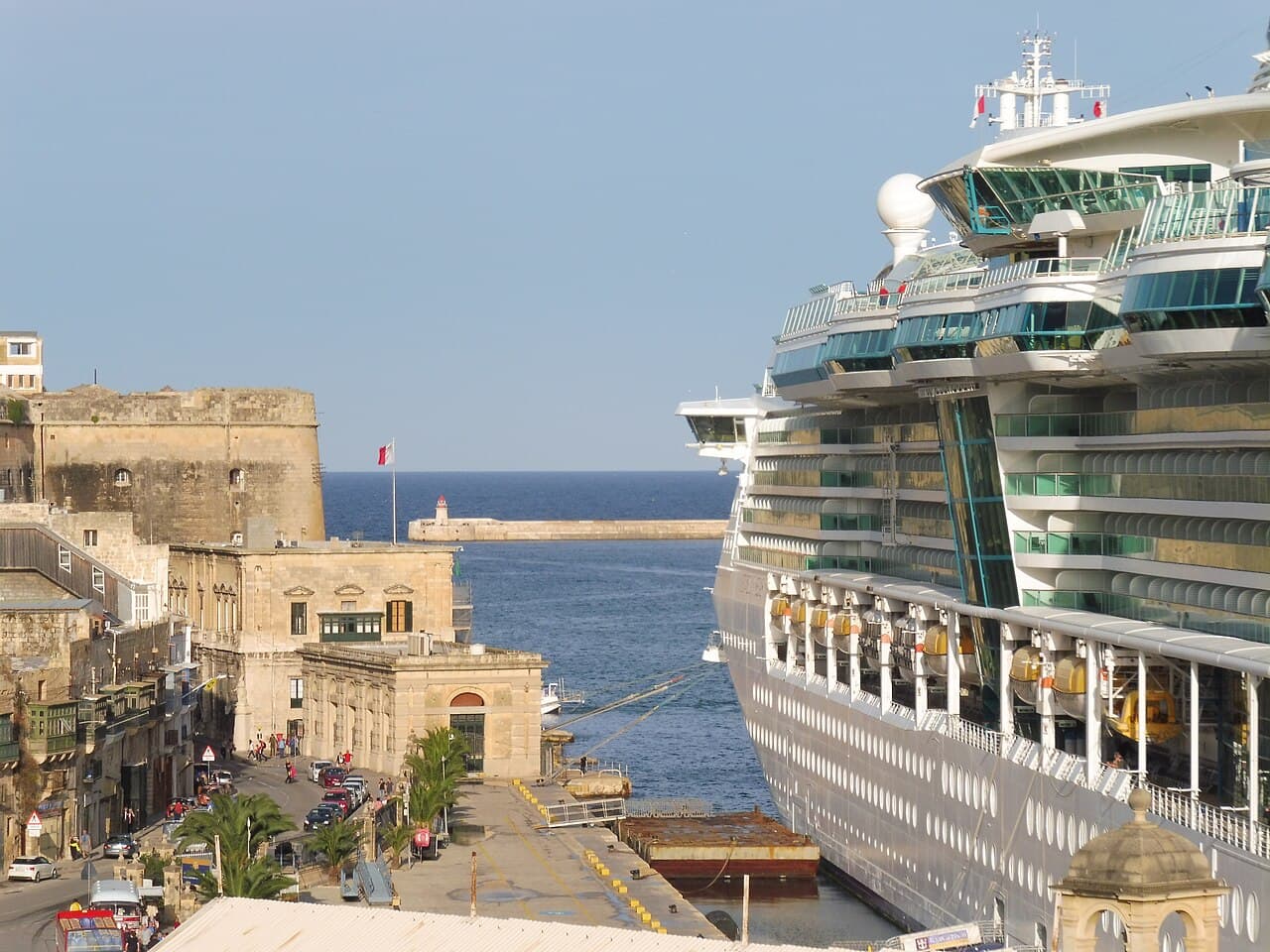 Jewel of the Seas docked at Valletta Waterfront, Malta