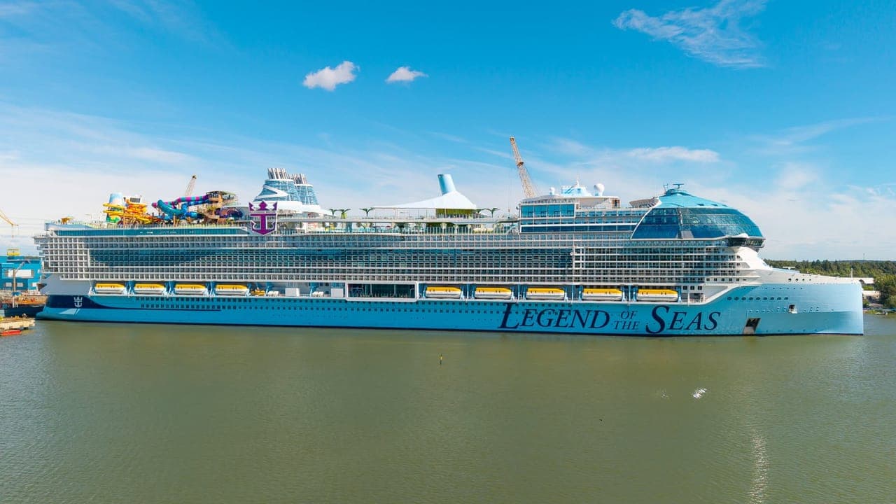 Legend of the Seas at the Meyer Turku shipyard in Finland ahead of her 2026 debut