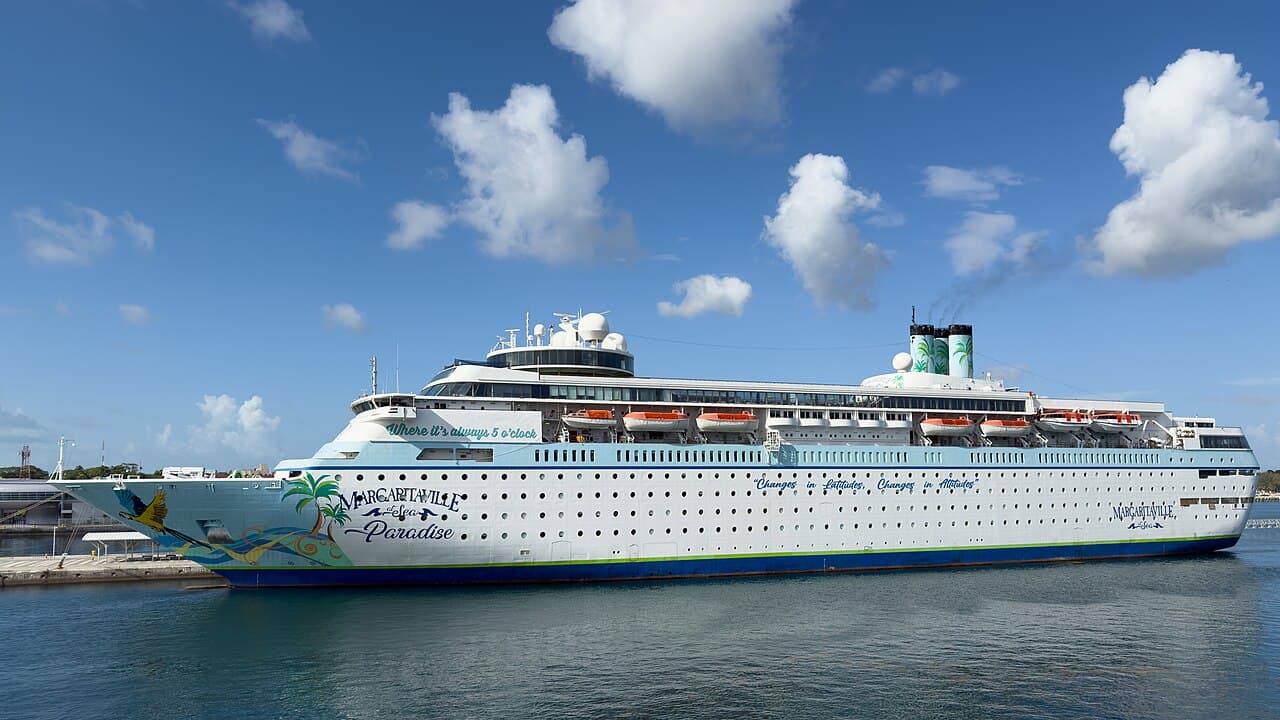 Margaritaville at Sea Paradise docked in Nassau, Bahamas
