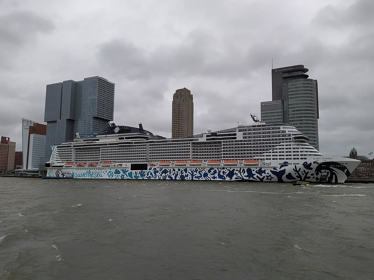 MSC Euribia cruise ship docked in Rotterdam