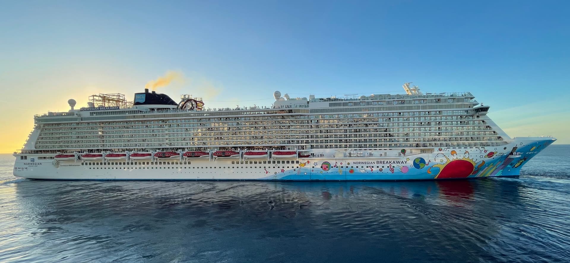 Norwegian Breakaway cruise ship in port