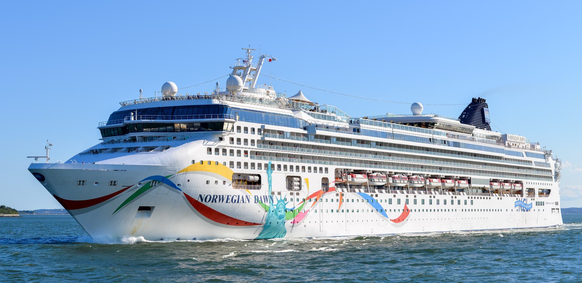 Norwegian Dawn departing Boston Harbor