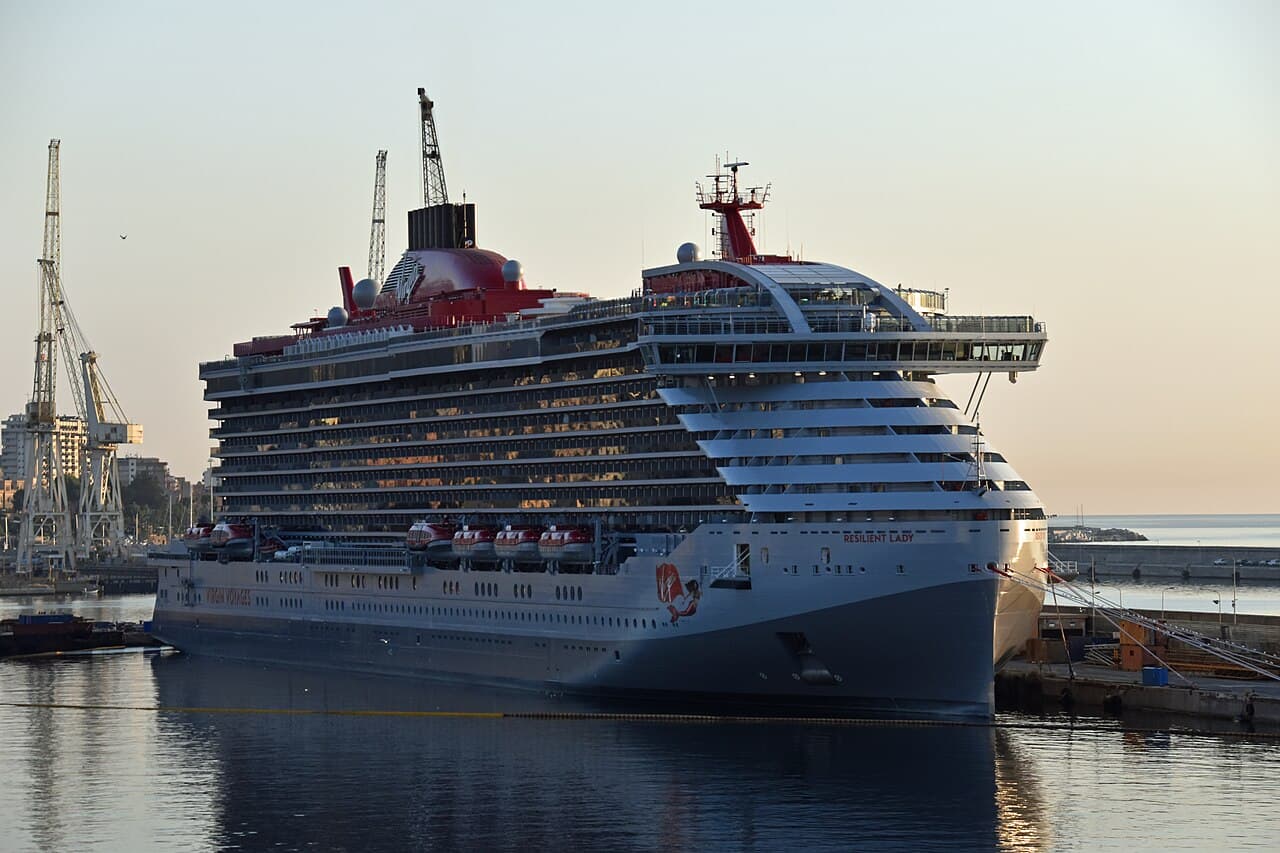 Resilient Lady, Virgin Voyages' third adults-only ship, docked in Palermo
