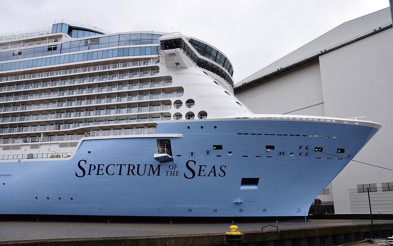 Spectrum of the Seas cruise ship bow at Meyer Werft shipyard, Germany