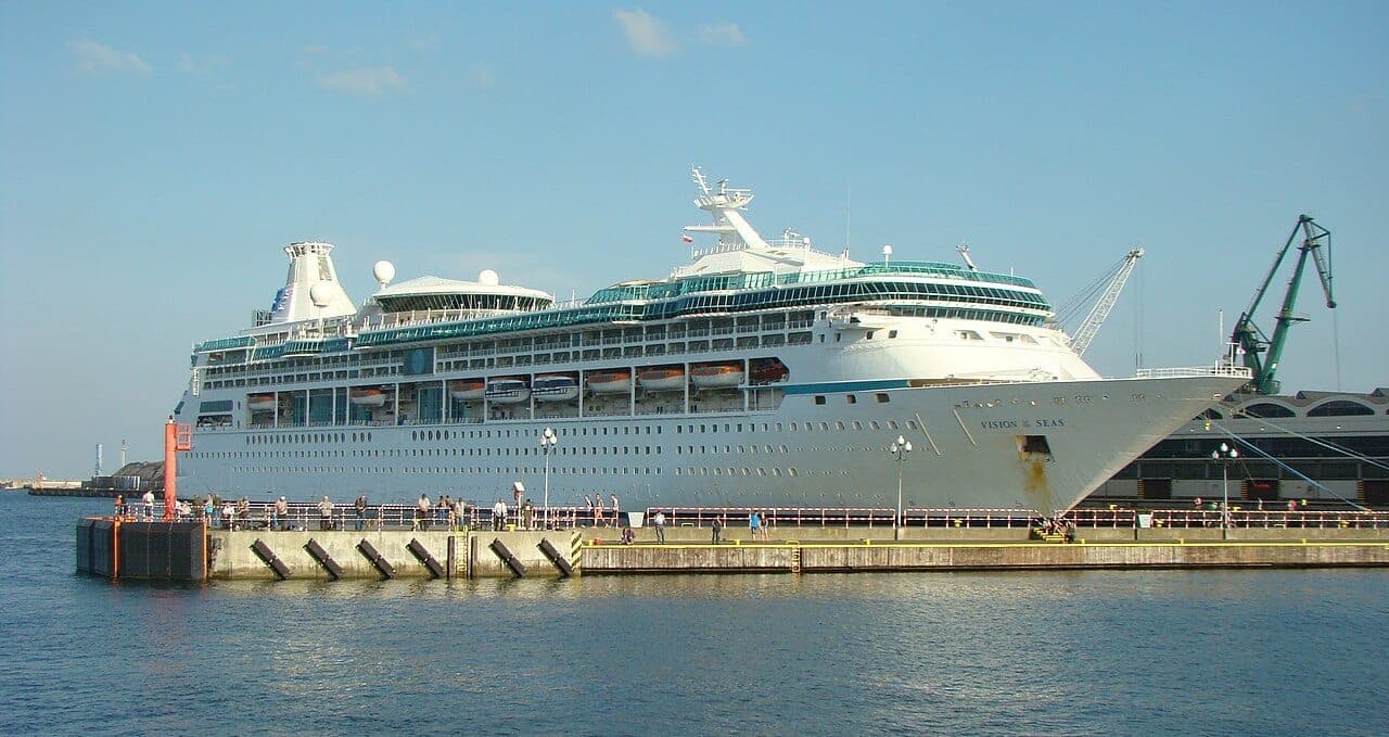 Vision of the Seas, a Royal Caribbean Vision-class ship known for its glass-topped Centrum atrium