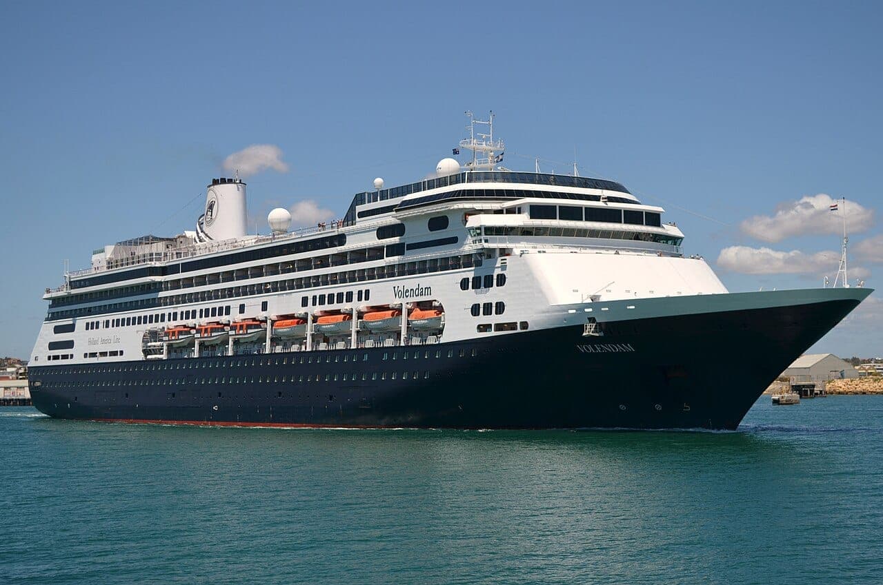 MS Volendam, a Holland America R-class ship, departing Fremantle Harbour